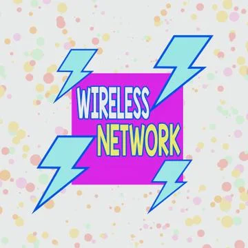 Handwriting text writing Wireless Network. Concept meaning computer network that Stock Illustration