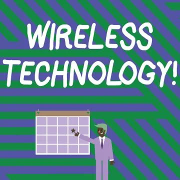 Handwriting text writing Wireless Technology. Concept meaning a technology that Stock Illustration