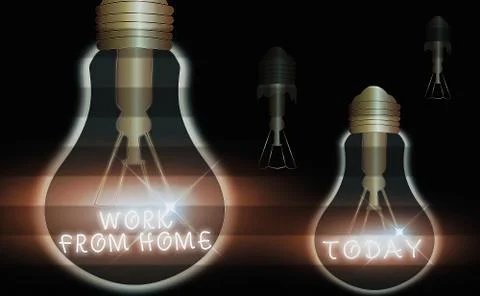Handwriting text writing Work From Home. Concept meaning communicating with the Stock Illustration