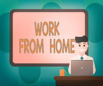 Handwriting text writing Work From Home. Concept meaning communicating with the 스톡 일러스트