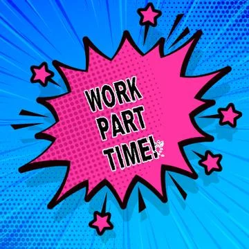 Handwriting text writing Work Part Time. Concept meaning A job that is not イラスト素材