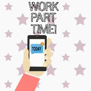 Handwriting text writing Work Part Time. Concept meaning A job that is not Stockillustratie