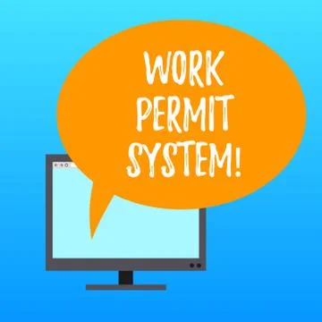 Handwriting text writing Work Permit System. Concept meaning formal written Stock Illustration