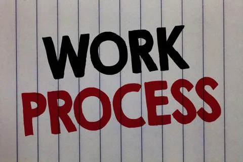 Handwriting text writing Work Process. Concept meaning Standard procedures ho Stock Illustration