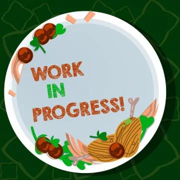Handwriting text writing Work In Progress. Concept meaning Job still being done Ilustração Stock
