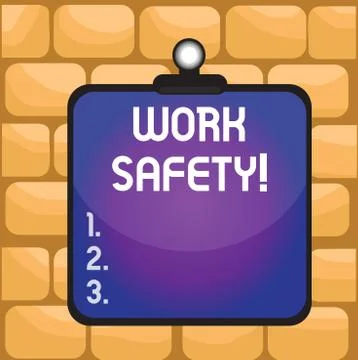 Handwriting text writing Work Safety. Concept meaning policies and procedures in Stock Illustration
