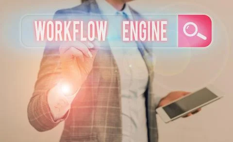 Handwriting text writing Workflow Engine. Concept meaning software application 写真素材