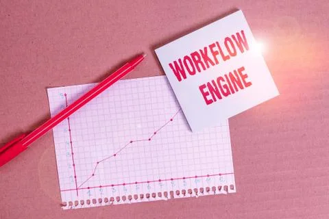 Handwriting text writing Workflow Engine. Concept meaning software application 스톡 사진