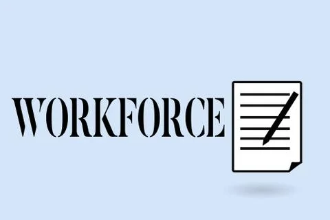 Handwriting text writing Workforce. Concept meaning Group of showing who work in Stockillustratie