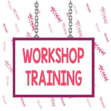 Handwriting text writing Workshop Training. Concept meaning participants carry Illustrazione stock