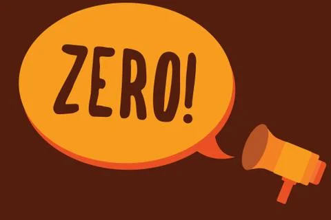 Handwriting text writing Zero. Concept meaning no quantity or number nought N Ilustração Stock