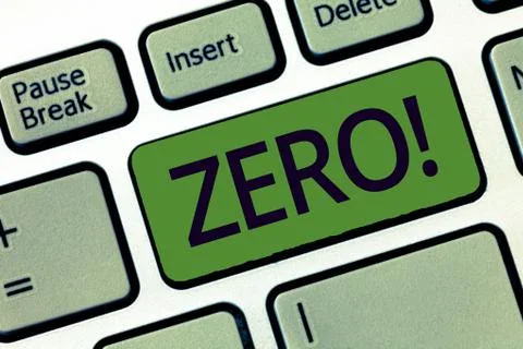 Handwriting text writing Zero. Concept meaning no quantity or number nought N Stock Photos