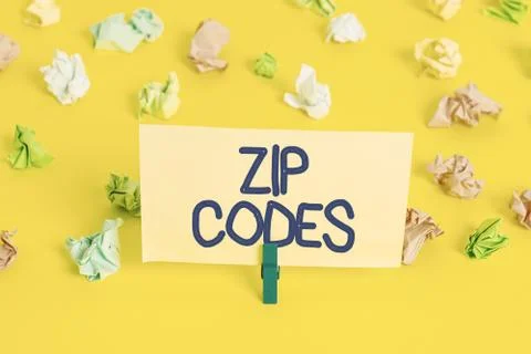 Handwriting text writing Zip Codes. Concept meaning numbers added to a postal Stock Photos