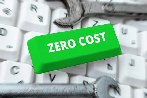 Handwriting text Zero Cost. Word for business decision that does not entail any Stock Photos