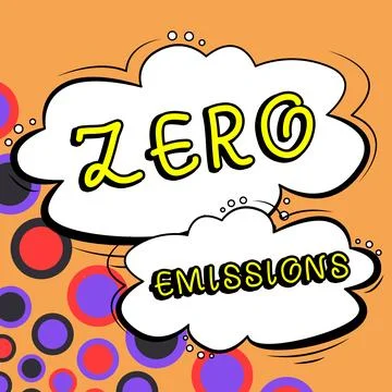 Handwriting text Zero Emissions. Business approach emits no waste products that Stock Illustration