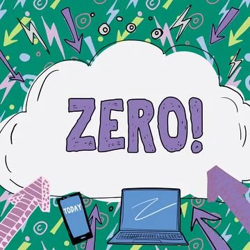 Handwriting text Zero. Internet Concept no quantity or number nought Nothing Ilustração Stock
