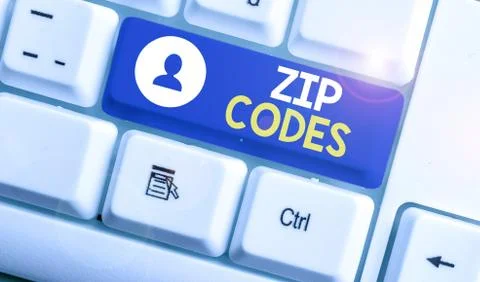 Handwriting text Zip Codes. Concept meaning numbers added to a postal address to Stock Photos