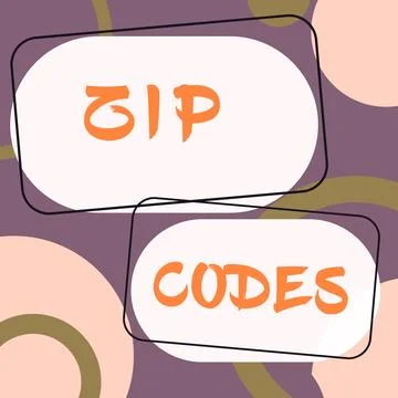 Handwriting text Zip Codes. Conceptual photo numbers added to a postal address イラスト素材