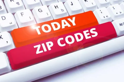 Handwriting text Zip Codes. Internet Concept numbers added to a postal address 스톡 사진