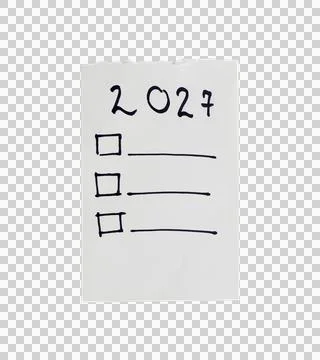 Handwritten 2027 checklist Stock Photos