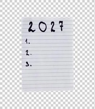 Handwritten 2027 checklist Stockfoto's