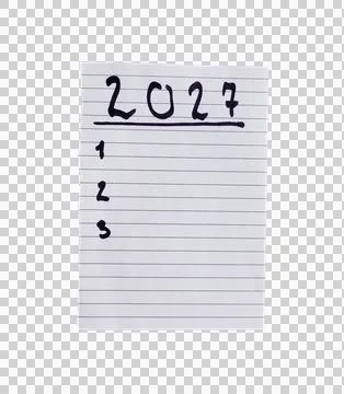 Handwritten 2027 checklist Stockfoto's