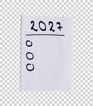 Handwritten 2027 checklist Stockfoto's