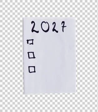 Handwritten 2027 checklist Stock Photos
