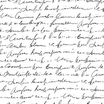 Handwritten abstract text seamless pattern, vector script background 스톡 일러스트