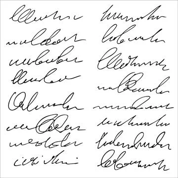 Handwritten abstract text, vector cursive script, imitation of hand-drawn ink Stock Illustration