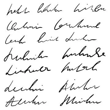Handwritten abstract text, vector cursive script, imitation of hand-drawn ink 스톡 일러스트