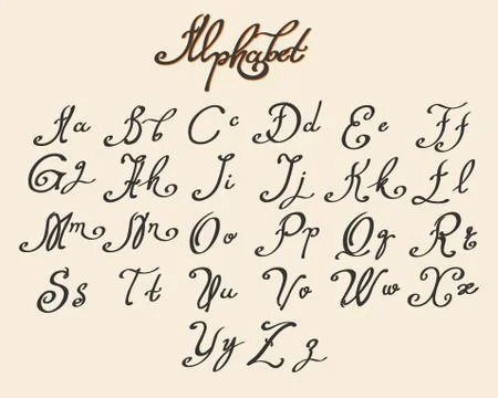 Handwritten Alphabet Stock Illustration