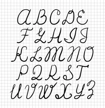 Handwritten alphabet Illustrazione stock