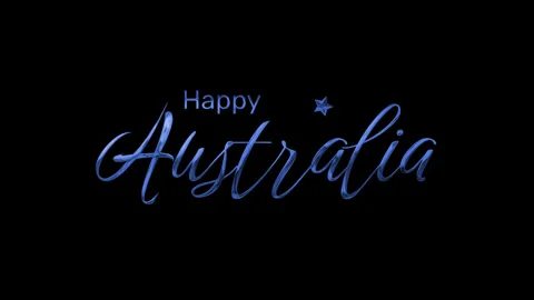 Handwritten animated text australia day blue color. Stock Footage 296484930