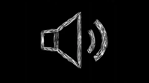 Handwritten Audio Icon on Black Background Stock Footage 284701723