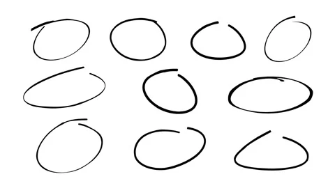 Handwritten black circle 4K Stock Footage 271512304
