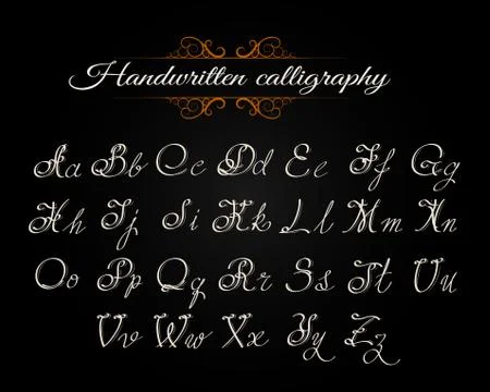 Handwritten Calligraphy Font Stock Illustration