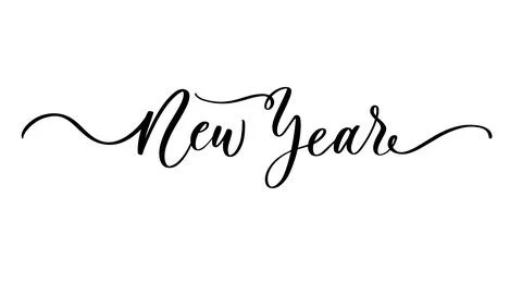 Handwritten Calligraphy New Year Vector Design. Stock Illustration