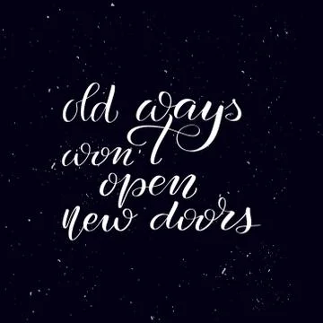 Handwritten calligraphy text, chalk on a blackboard Stock Illustration