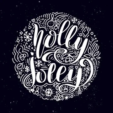 Handwritten calligraphy text, chalk on a blackboard Stock Illustration