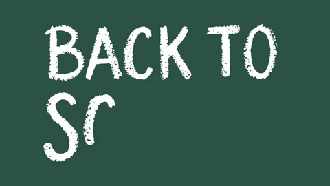 Handwritten Chalk Back to School Text Animation on Green Board. Stock Footage 341528086
