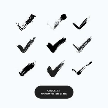 Handwritten checklist icon set design Stock Illustration