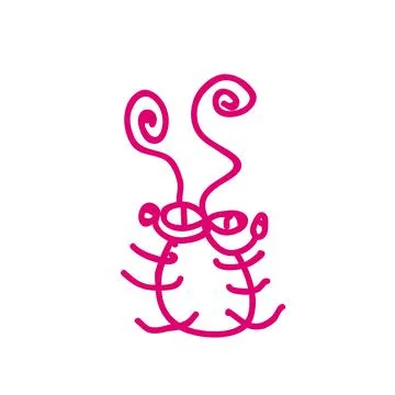 Handwritten cockroach, Hand drawn insect icon isolated on white background. Stock Illustration