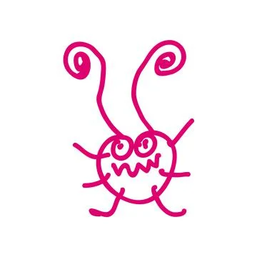 Handwritten cockroach, Hand drawn insect icon isolated. Sketch. Stock Illustration