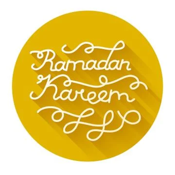 Handwritten congratulation on Ramadan Stock Illustration