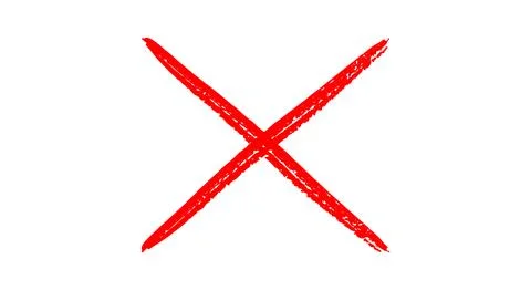 Handwritten cross for marking text icon Stock Illustration