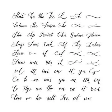 Handwritten cursive script with ink splatter and decorative on aged paper b.. Stock Illustration