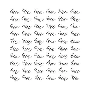 Handwritten cursive script with repeating words and phrases in black ink on.. 스톡 일러스트