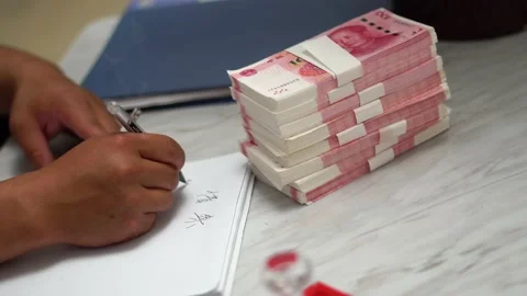 Handwritten debit note usury Stock Footage 160416623