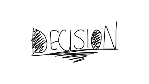 Handwritten Decision Word Concept with Highlighted Choice Stock Footage 326879249